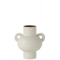 Vaza su rankenomis balta/oranžinė